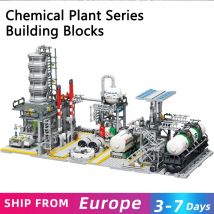 3 In 1 City Street View Building Blocks Natural Gas Storage Center Laboratory Transport Station Assembly Bricks Model Kids Toys