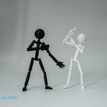 【M】1 Stück Multi-Jointed Multi Joint Stickman Bewegliche 3D-gedruckte Schaufensterpuppe Neuheit Actionfigur Stickman Zusammengebaute Roboterornamente