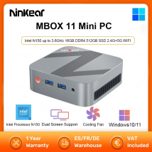 Ninkear-Mini PC con Windows 11, ordenador con Intel N150, hasta 3,6 GHz, 16GB, DDR4, 512GB, SSD, compatible con 2 pantallas, WIFI 2,4G + 5G, HDMI, 3,0x2