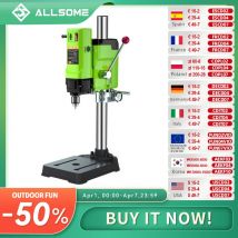 ALLSOME 1050W BG-5157 wiertarka stołowa stojak Mini elektryczna wiertarka stołowa ing Machine uchwyt wiertarski 3-16mm