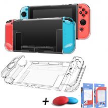 Custodia rigida trasparente agganciabile per Nintendo Switch Custodia protettiva 3In1 per controller Nintendo Switch e Joycon con copertura per impugnatura