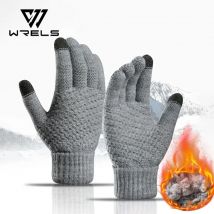 Guantes cálidos de invierno para pantalla táctil para hombre y mujer, manoplas de punto clásicas elásticas, guantes de lana con dedos completos para conducir y ciclismo al aire libre