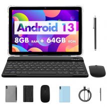 PRITOM TOUCH 10 Plus 10-calowy tablet z systemem Android 13, 8 (4+4) GB + 64 GB Rozwiń 1 TB, WiFi 6, dwupokrotne głośniki, BT5.0, Google GMS, 2,0 GHz