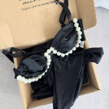 Pearl Bikini Set New Swimsuit Women Sexy Swimwear Female Bandeau Biquini Solid Black Bathingsuit Push Up Swimming Suit Beachwear