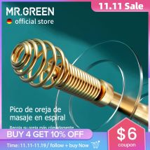 MR.GREEN-Limpiador de Canal auditivo de acero inoxidable, herramienta para el cuidado del oído con diseño Flexible, masaje en espiral de 360 °
