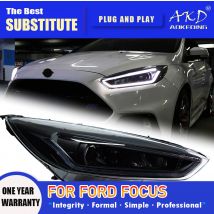 Reflektor przedni AKD do Ford Focus LED 2015-2018, światła przednie Focus DRL, kierunkowskaz, światła drogowe, angel eyes, soczewka projektora