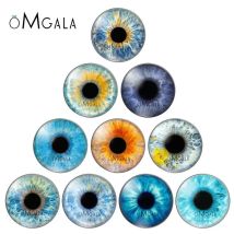 In Paaren gemischt mit 8mm 10mm12mm 18mm 20mm 25mm Runde Drachen Augen Glas Cabochon Flatback Foto Cameo DIY Zubehör 10 teile/los