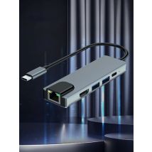 Ein-zu-Fünf-High-Definition-HDTV vom Typ C mit PD 100 W Lade-USB 3.0 und USB 2.0-Datenübertragungs-Erweiterungsdock