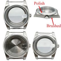 Caja de reloj de 36mm y 39mm, cepillo pulido de cristal de zafiro para NH35 NH36 ETA2836 Miyota 8215 8205 821A DG2813 3804 ETA2824 PT5000