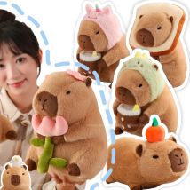 Capybara Plüschtier Simulation Capibara Cosplay Einhorn Dinosaurier Kleid Boba Brot Obst Lebensmittel Dekor Vögel Blase Kuscheltiere