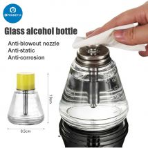 Dispenser di flusso liquido per bottiglia di vetro tipo pressa da 180 ml con testa della pompa anticorrosione ESD in acciaio inossidabile Bottiglia di alcol trasparente