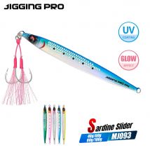 JIGGING PRO Sardine Slider Jig 40g 60g 80g 100g Weitwurf-Metallköder für Küstenangeln im Meerwasser auf Königsfisch und Bernsteinmakrele