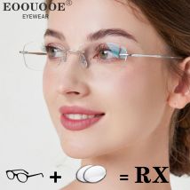 Zarte randlose Brille mit individuellen Korrekturgläsern 1,61 1,67 Myopie Lesebrille Damen Herren Brillen Reines Titan