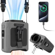 14500 mAh tragbarer Taillenventilator, Einweg-Luftstromauslass, Turbomotoren mit vier Clips, Notfall-Taschenlampe, Powerbank für den Außenbereich