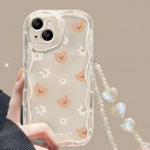 Custodia per telefono con catena di perle fiore 3D per Xiaomi Redmi Note 13 14 Pro Plus 5G 4G 8 11 10 9 12 Pro 12S 14C 13C 12C 10C A1 A2 A3 Cover