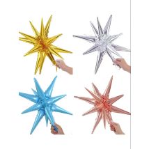 2/1Pcs Siamese Explosion Star Balloon Starburst Balloons Water Drop Cone Foil Balloons New Year Wedding Birthday Party Decor