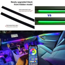 18/22 in 1 Auto verstecktes Umgebungslicht Neon Symphony RGB Regenbogen Hintergrundbeleuchtung Rauch Matt Schwarz Acryl Umgebungsmatte Lampe 12V Dual Zone
