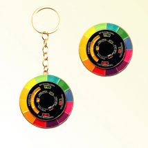 Spinning Color Compass Keychain Novelty Rotatable Palette Art Multicolour Wheel Metal Pendant Keyring For Friends Jewelry