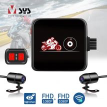 VSYS 1080P Dvr per moto Impermeabile anteriore e posteriore Doppia telecamera di registrazione Moto Visione notturna adatta per motocicli e scooter