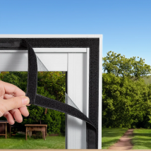 1-teiliges schwarzes selbstklebendes Fenstergitter, staubdichtes Moskitonetz, einfach zu installieren und wiederverwendbar für den Heimgebrauch