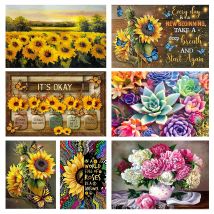 DIY Diamant Malerei Runde Diamant Sonnenblumen Muster voller Diamant Mosaik Home Dekoration Malerei Kreuzstich Kit