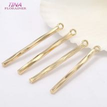 22*1,5 MM 14K Gold Farbe Überzogene Messing Twisted Rod Charms Anhänger Hohe Qualität Diy Schmuck Zubehör