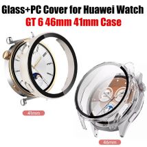 Glas + PC-Abdeckung für Huawei Watch GT 6 46 mm 41 mm Gehäuse Vollständige Abdeckung Schutzstoßstange für Huawei GT 6 46 mm Gehäuse Werkzeuge Zubehör