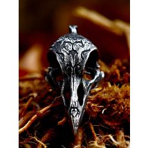 Vintage Unique Crow Skull Pendant Necklace For Men Boys Raven Animal Pendants Chain Domineering Hip Hop Trendy Cool Jewelry Gift