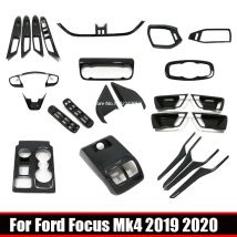 Für ford focus mk4 kohle faser optik innen fenster schalter lenkrad scheinwerfer luft schalt knopf abdeckung verkleidung