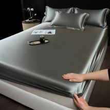 Coprimaterasso in rayon con lenzuolo in raso tinta unita moda con lenzuolo con fascia elastica per biancheria da letto 140x200 160x200