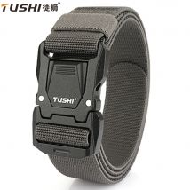 TUSHI Neuer taktischer Outdoor-Gürtel für Damen und Herren, Aluminiumlegierung, Schnalle, Schnellverschluss, elastischer Gürtel, lässiger Gürtel, Jeans-Bund