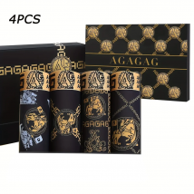 4 teile/satz männer Unterwäsche Sexy Boxer Antibakterielle Atmungsaktive Retro Druck Männer Boxer Shorts Jungen Dünne Flache Ecke Höschen