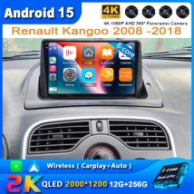 For Renault Kangoo 2008 -2018 2 Din Android 15 Car Radio Multimedia Player Carplay Autoradio Stereo GPS IPS 2K QLED 4G Head Unit