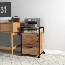 Cassettiera da ufficio Vinsetto con serratura a ruote 44X40X66,5 cm Marrone rustico