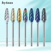HYTOOS Tornado Acrylic Nail Drill Bits Pro Carbide Nail Bit Thick Gel Removal Tool Electric Drills File Manicure Accessories