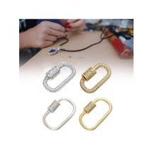Luxury Carabiner Clasp Charms Jewelry Accessories, Brass Zircon Climbing Button Pendant Necklace Bracelet Connector Jewelry