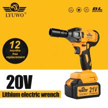 LYUWO Electric Wrench 420NM Brushless Electric Wrench High Torque Air Cannon Heavy Duty Automobile Repair High Power Impact Plat