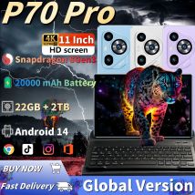 2025 Versione Globale Originale P70 Pro Snapdragon 8Gen3 Android 14 Tablet 11 Pollici 22GB + 2TB 20000mAh 5G DualSIM Bluetooth Tavoli PC