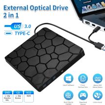 2-in-1 USB 3.0 Typ C Externer DVD-CD-Player RW-Schreiber DVD-Brenner Tragbare optische Laufwerke für Laptop Desktop PC Disk Drive