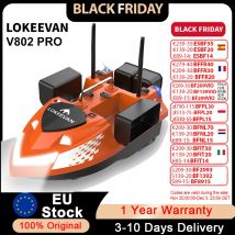 LOKEEVAN V802PRO Bait Boat per la pesca alla carpa con doppia antenna GPS, 4 tramogge e luci, telecomando fino a 500 m