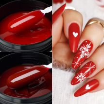 Jillnails 100g Christmas Red Burgundy Builder Nail Gel LED UV Strong Perfect for Nail Extensions, Sculpting Overlays