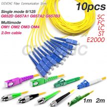 10pcs SC LC FC ST E2000 Optical Fiber Pigtail SM, Multimode G652D G657A1 G657A2, G657B3, OM1, OM2, OM3, OM4 2.0mm Cable APC UPC
