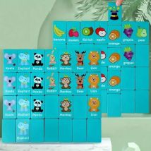 Holzbretter Spiel Cartoon Montessori Puzzle Hand greifen Spielzeug Baby frühen Lernspiel zeug Cartoon Tiere Früchte kognitive Rätsel