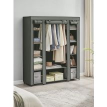 SONGMICS armadio in tessuto, appendiabiti, Organizer portaoggetti, 45x150x175cm, 12 scomparti, struttura in metallo, verde salvia
