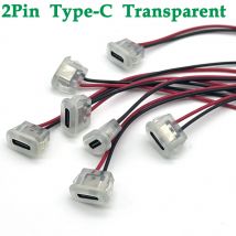 USB Typ C Stecker Jack Buchse Typ-C Mit karte schnalle 3A Hohe Strom Schnelle Lade Jack Port transparent Ladegerät steckdose