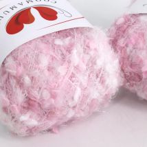 50 g weiche Mischung, ausgefallenes Bohnenwollgarn, mehrsträngiges gemischtes Garn zum Häkeln, Aprikose, DIY, Hakennadel, Stricken, Samtgarn