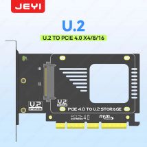 Adaptador JEYI U.2 a PCIe 4.0, tarjeta de expansión NVMe 2,5" U.2 (SFF-8639) SSD PCIe x4 x8 x16 - SSD U.2 - Unidad U.2 (PEX4SFF8639)