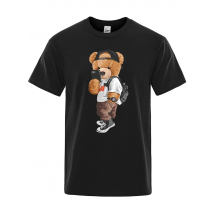 Men 2024 Fashion Ted Bear T Shirt Pure Cotton Tops Tee Funny Men Short Sleeve Crewneck Tees Summer Oversized Female T-Shirts