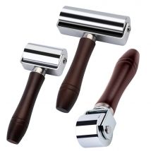 KRABALL Rullo per bordi in pelle con manico in legno Strumento per rulli in pelle Creaser per bordi Strumento di lavoro per laminazione artigianale in pelle