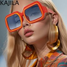 Übergroße Quadratische Sonnenbrille für Damen 2026 Luxusmarke Vintage Shades Shield Eyewear UV400-Schutz Sonnenbrillen für Damen
